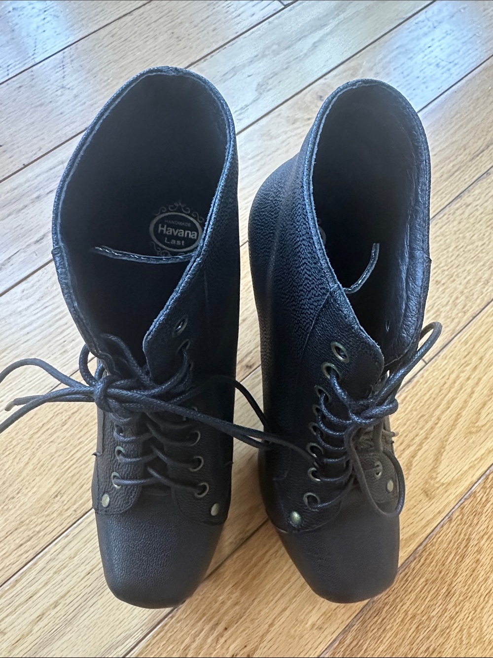 JEFFREY CAMPBELL LITA Boots Black Distressed Leather Size 6 - Picture 3 of 8